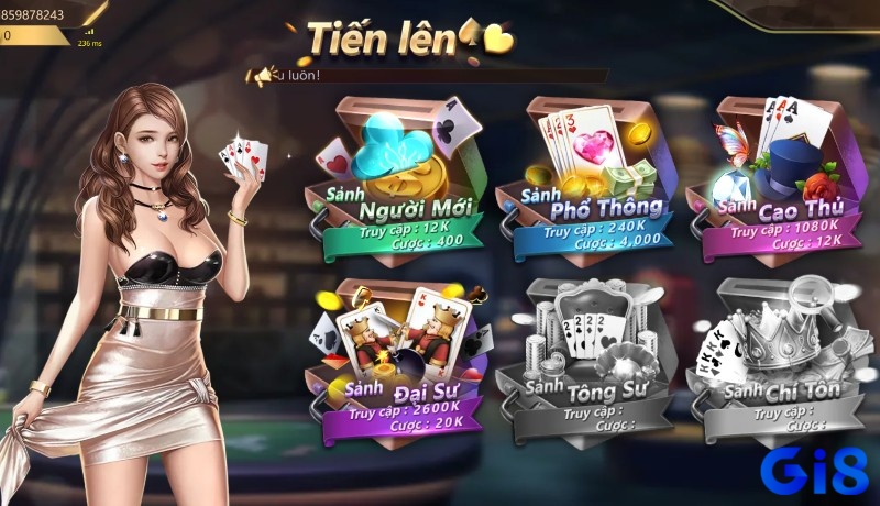 Các game bài được thiết kế dễ nhìn, dễ thao tác