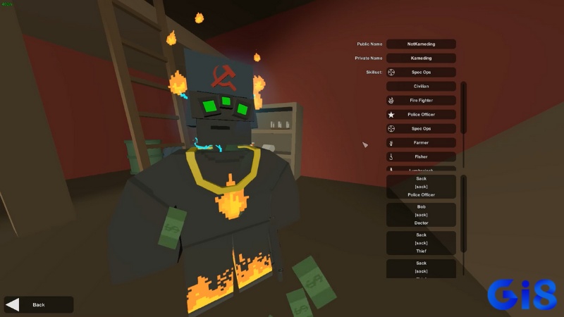 Nhân vật trong Game Unturned được thiết kế đơn giản nhưng có thể tùy chỉnh